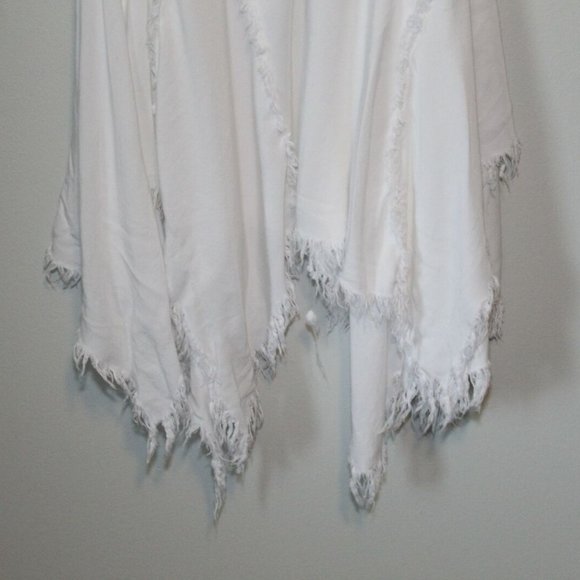 Intimately Free People Tattered Up Shredded Trim Slip Dress White Medium H12845 - Picture 3 of 11